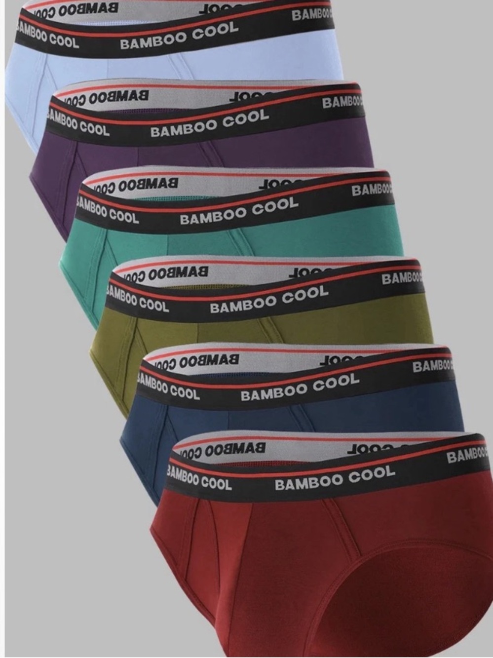 Bamboo Cool Men's Classic Briefs Underwear 6 Pack Large New